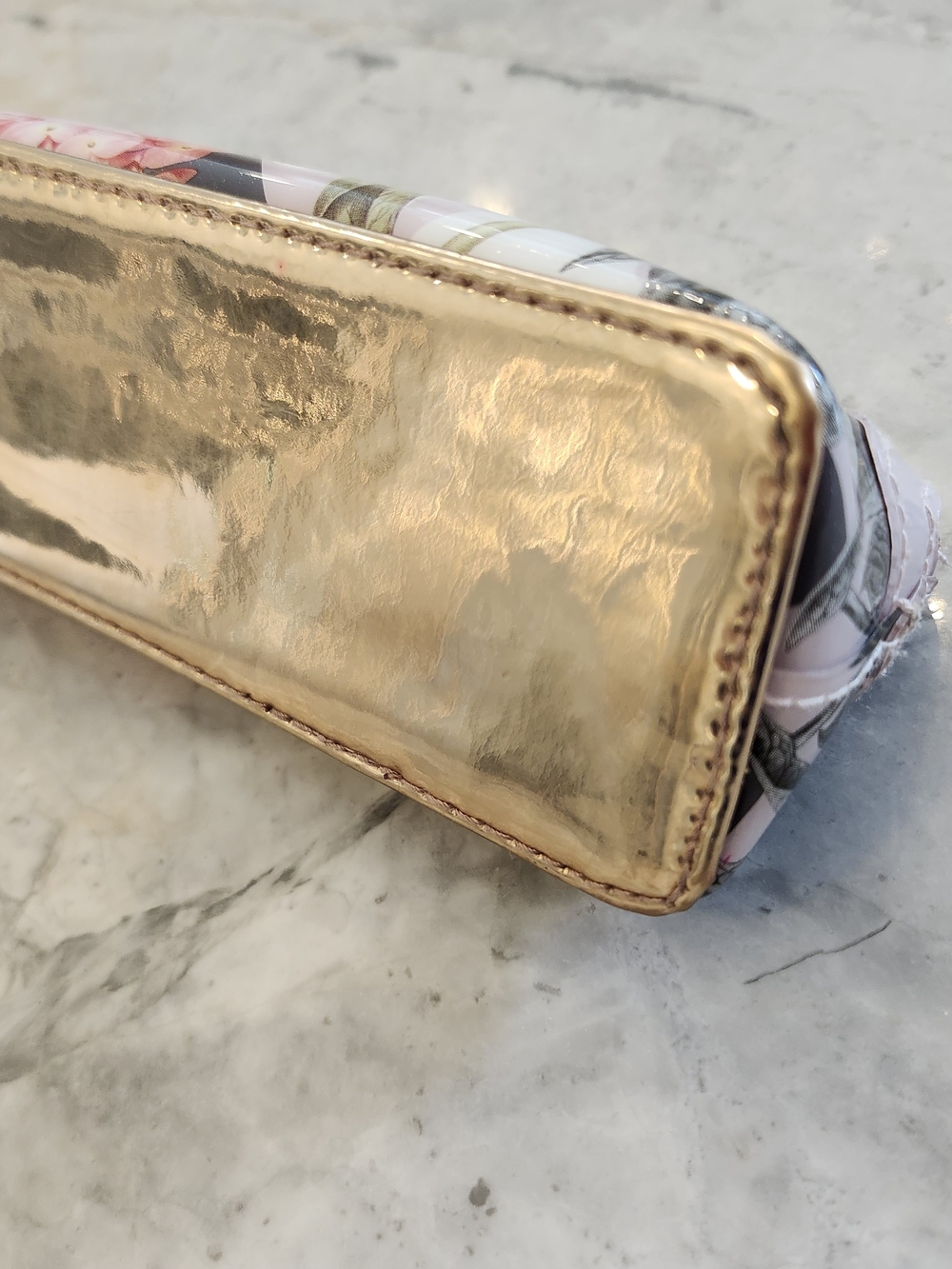 Ted Baker Isle Palace Gardens Pencil Case Dusky Pink Floral Rose Gold - Picture 5 of 8